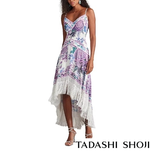 Tadashi Shoji タダシショウジ ルア フローラル フリンジ ドレス