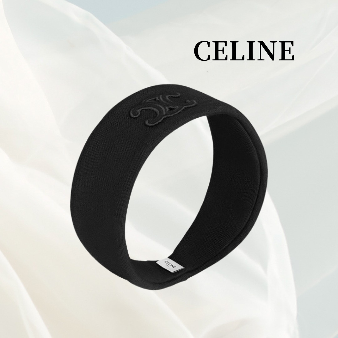 【CELINE】ブラック ウール ヘッドバンド