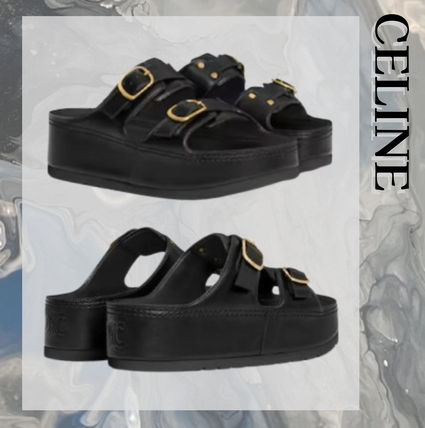 CELINE polly ウェッジ ミュール サンダル 厚底 厚底 CELINE(セリーヌ) サンダル・ミュール(レディース) - 海外