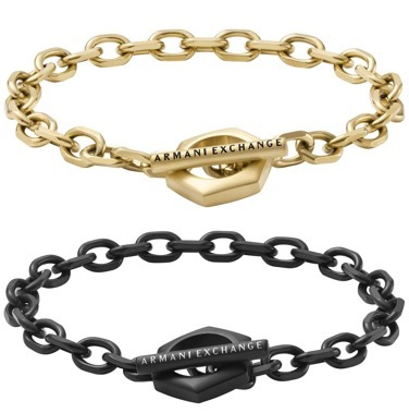 Armani Exchange ロゴ トグルチェーン ケーブル ブレスレット