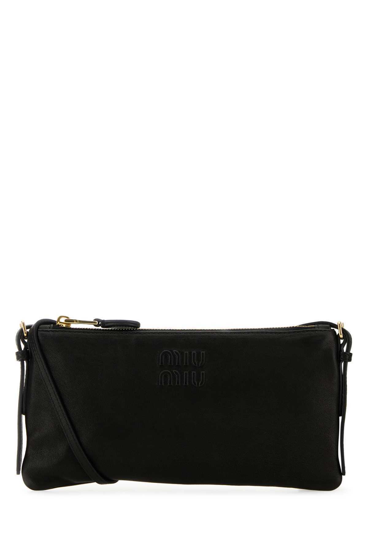 【関税&送料込】Miu Miu Black Leather Crossbody Bag
