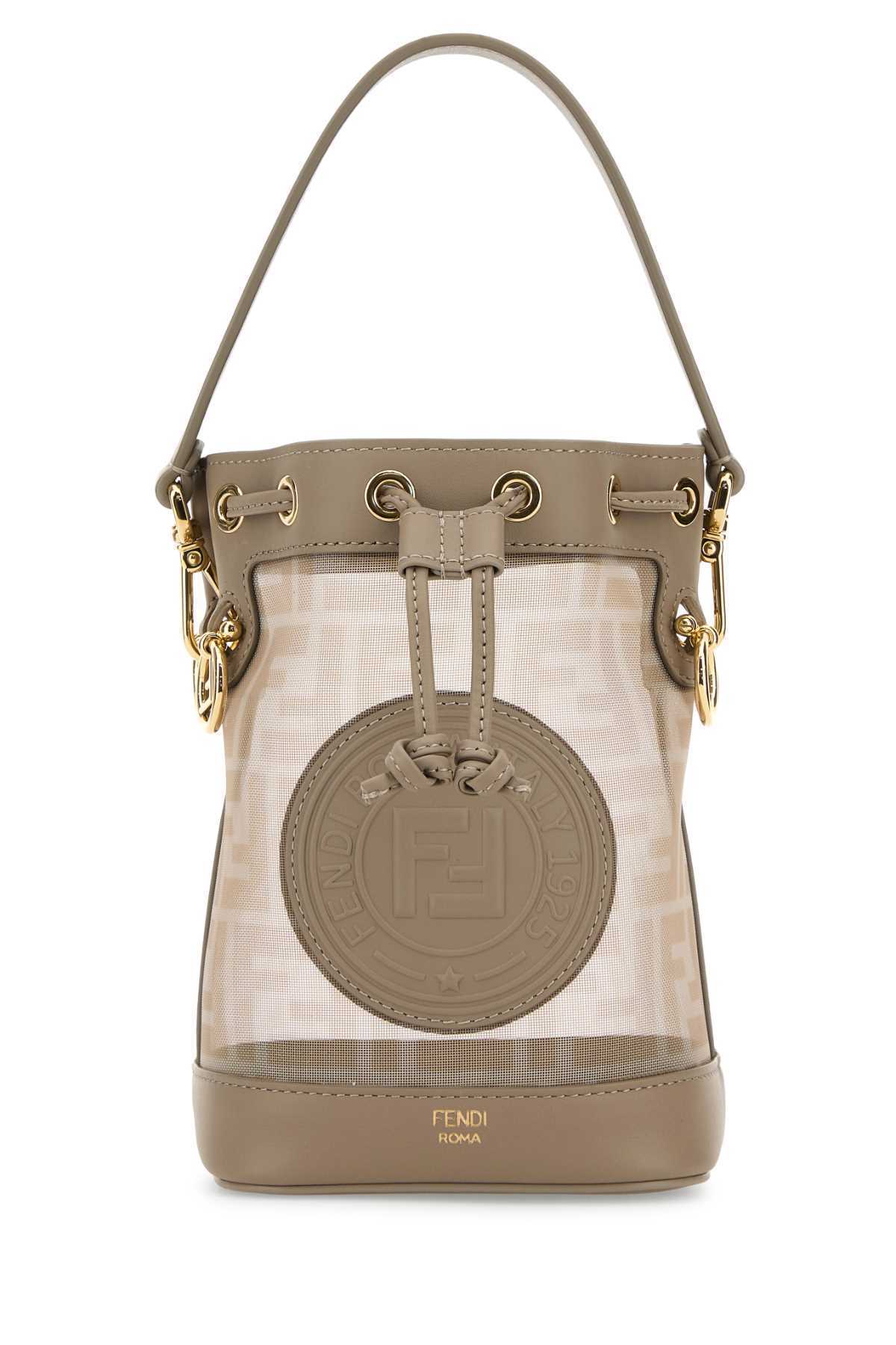 【関税&送料込】Fendi Dove Grey Mesh Mini Mon Tresor Bucket