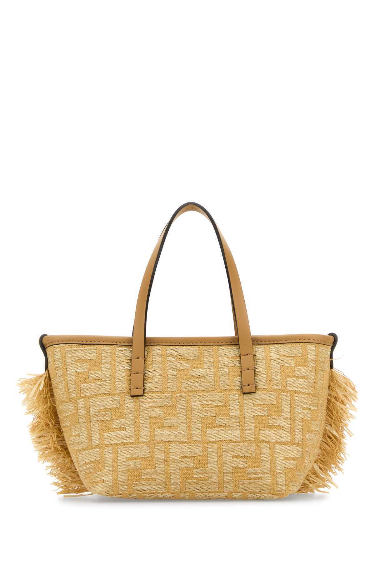 【関税&送料込】Fendi Embroidered Raffia Mini Roll Handbag