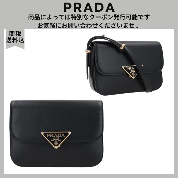 VIP.PRADA EMBLEME SMOOTH LEATHER SHOULDER BAG 関送込