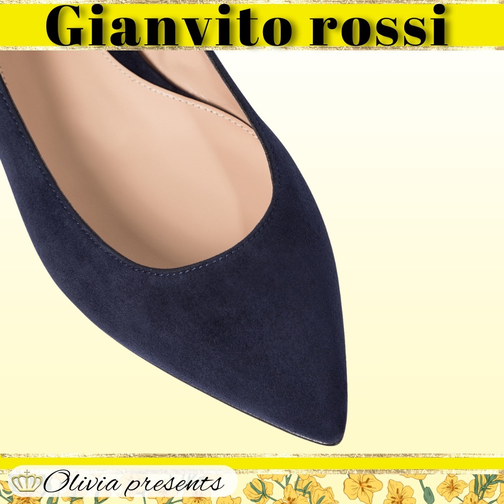 Gianvito Rossi>>ジャンヴィトのスエードバレエフラット