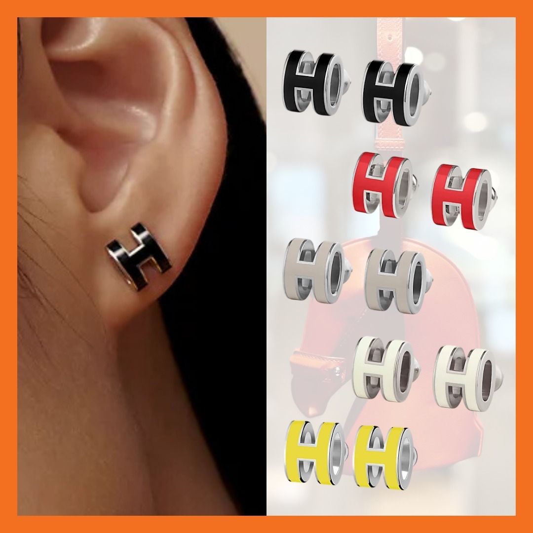 シルバー｜Hermes｜Mini Pop H ポップ アッシュ ピアス