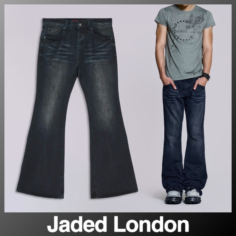 JADED LONDON Indigo Creased Drift Flared Jeans 送料/関税込