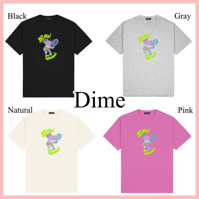 Dime Axolotl Tシャツ 半袖 Black Gray Natural Pink 送料込み
