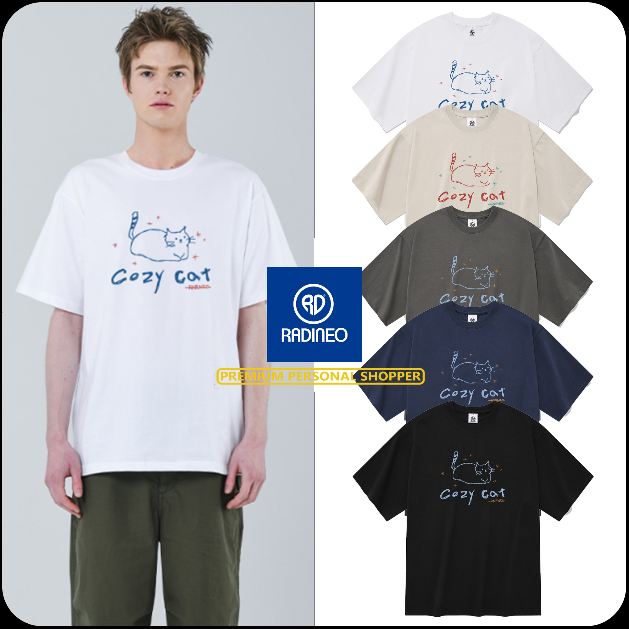 [RADINEO]★25SS★韓国人気★COZY CAT SHORT SLEEVE T-SHIRT