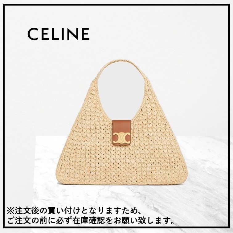 【CELINE】カバ トライアングル / ラフィア & カーフスキン