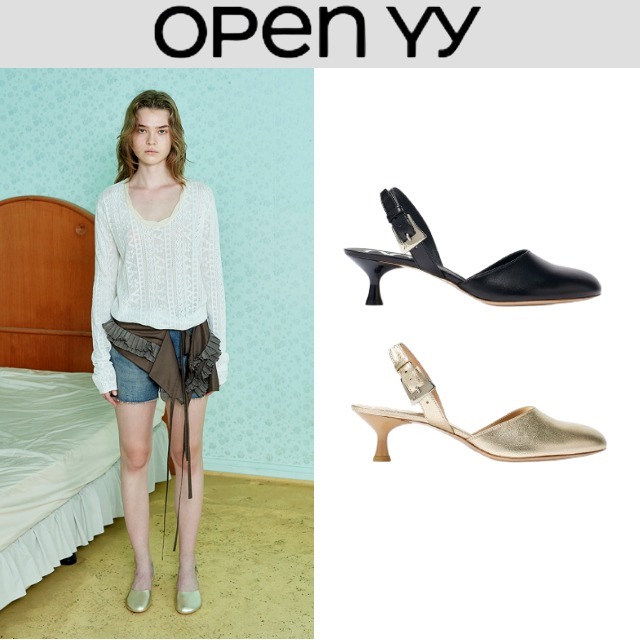 【Open Yy】 BUN SLINGBACK HEELS 2色