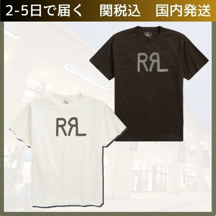 RRL/Double RLロゴのプリント 半袖Tシャツ コットン