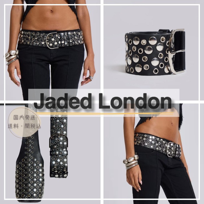 【JADED LONDON】Osmium Studded Belt In Black