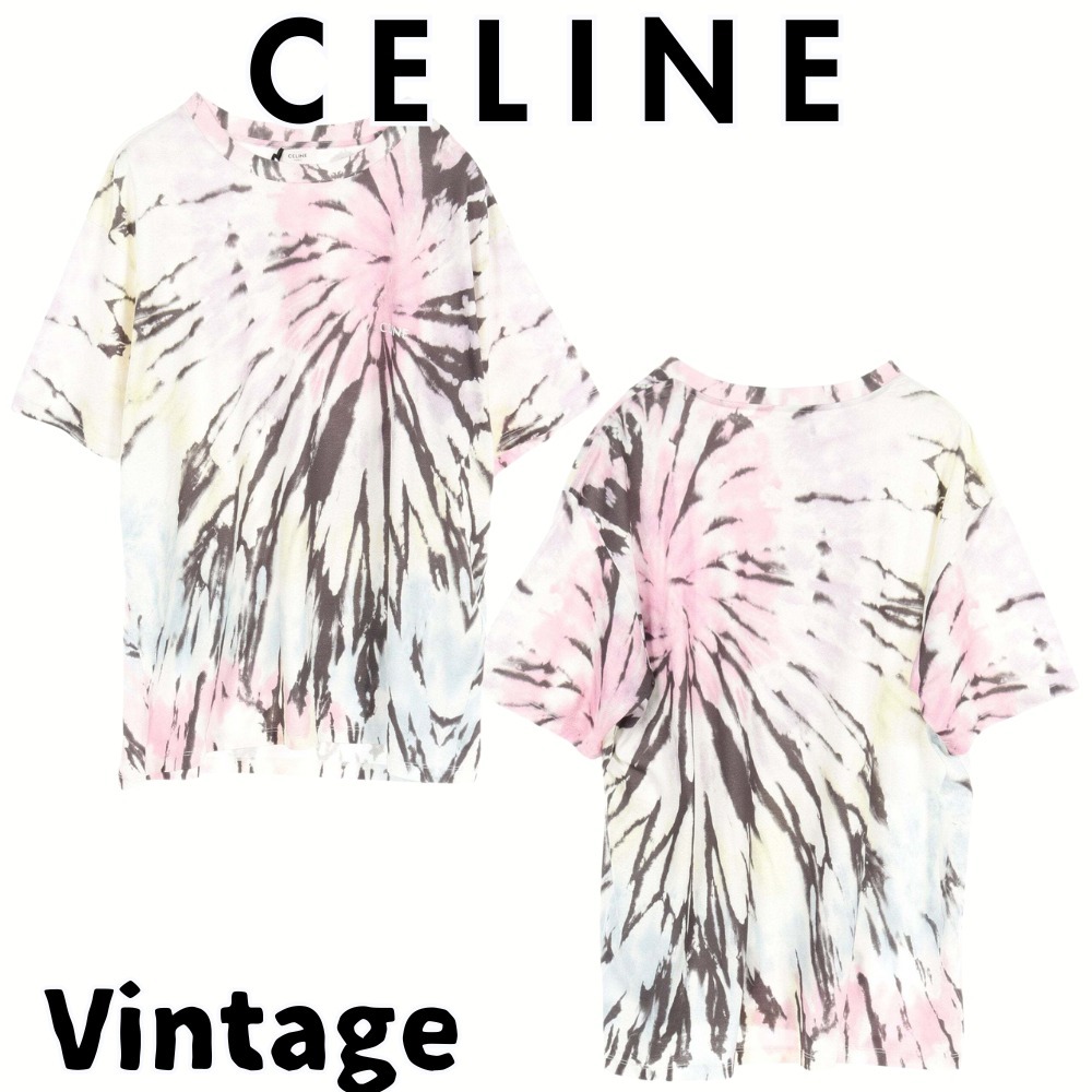 【ヴィンテージ】Rank:A☆Celine L タイダイ コットン Tシャツ