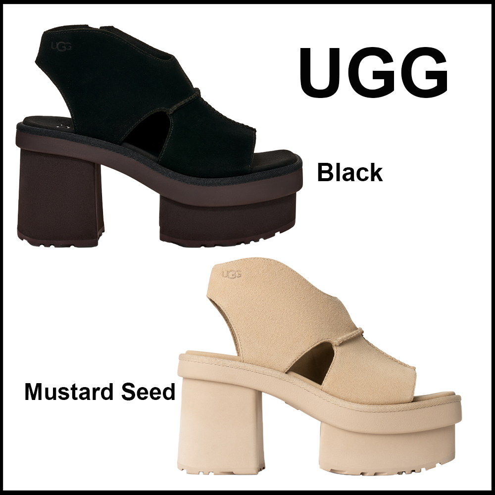 UGG★New Heights スウェード プラットフォーム サンダル