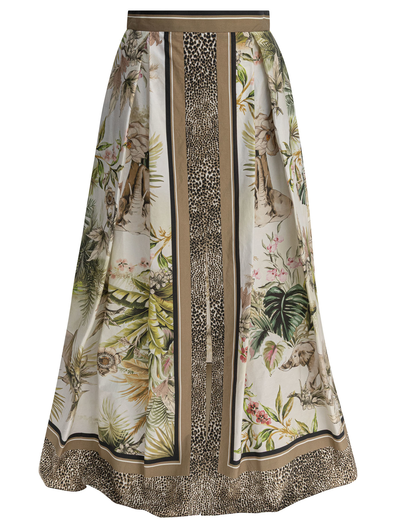 スカート Elie Saab Printed Cotton Long Skirt Green
