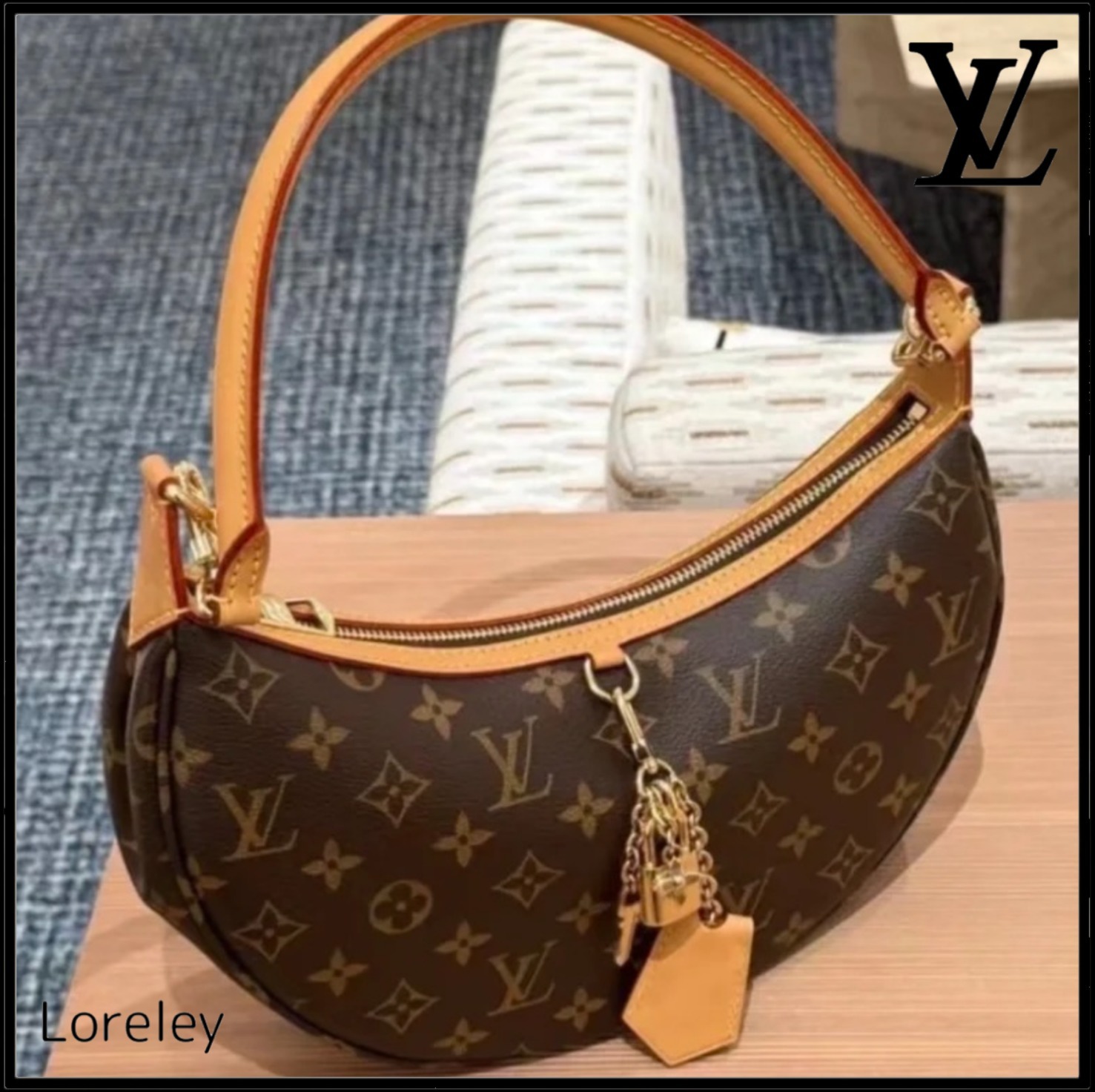 【三日月型が可愛い】Louis Vuitton ルーピング ハンドバッグ