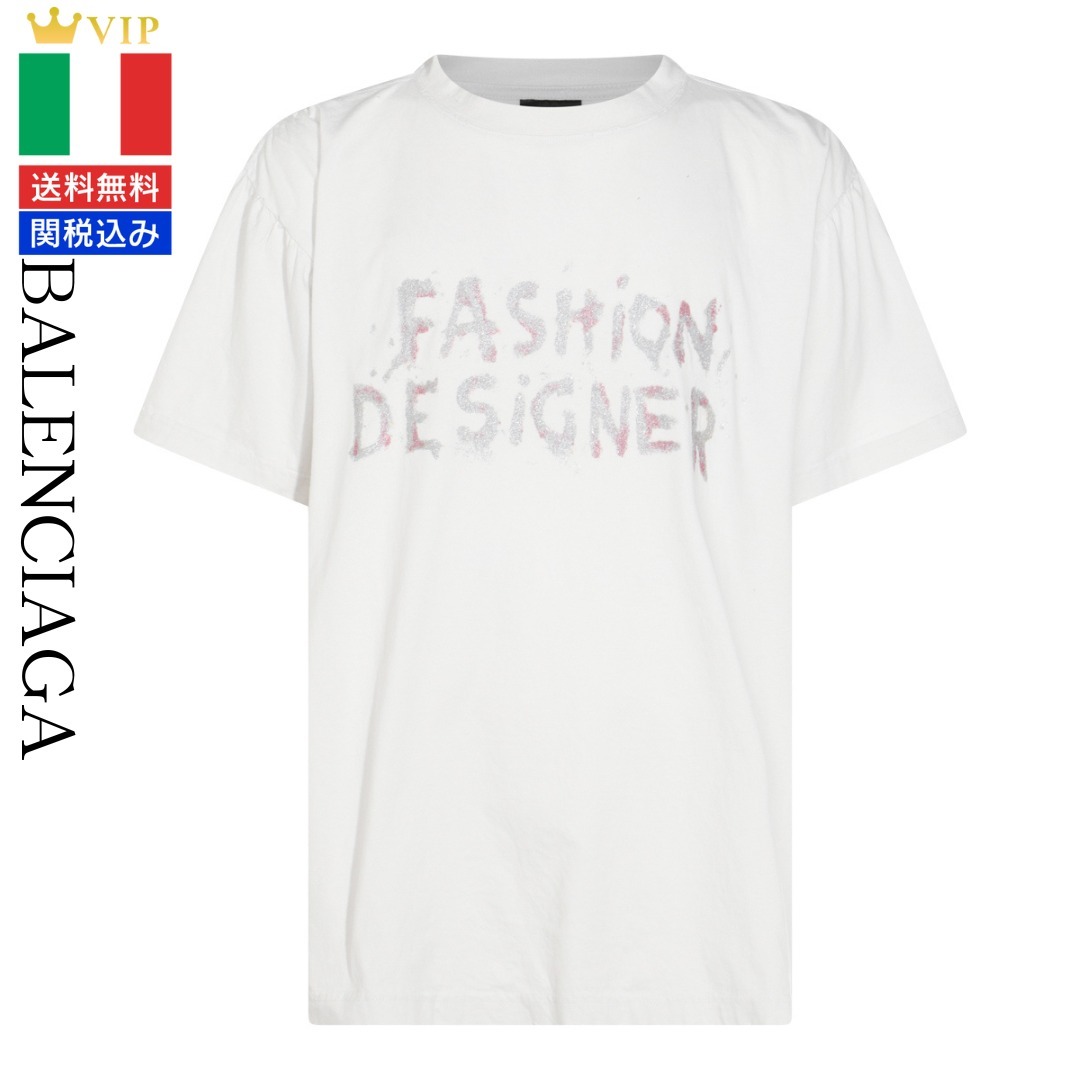 VIP【関税送料無料】希少 BALENCIAGA WHITE COTTON T-SHIRT