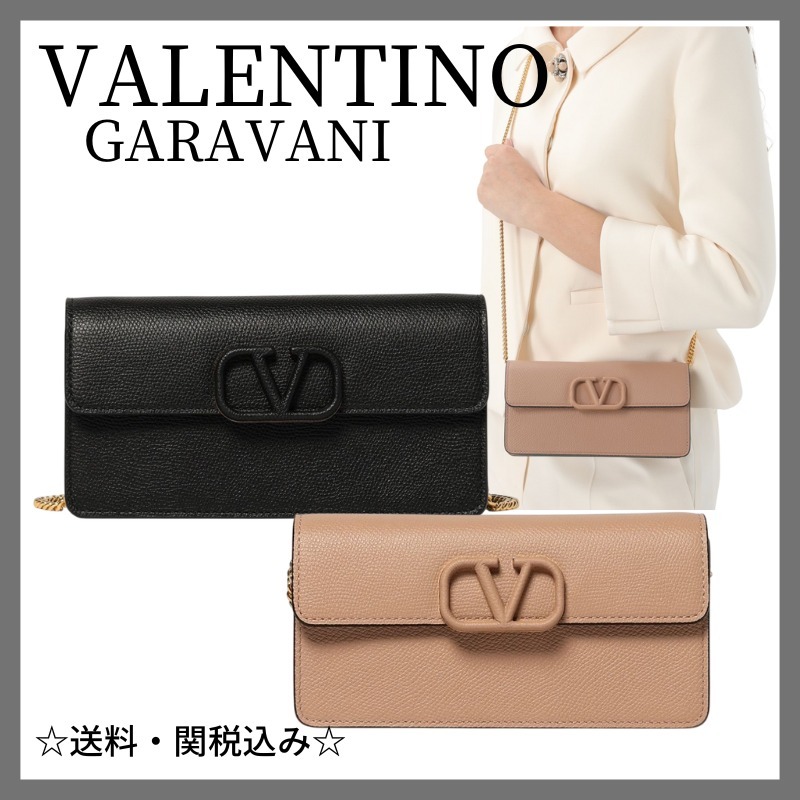 ◆VALENTINO◆Vロゴ チェーンウォレット【送料/関税込み】
