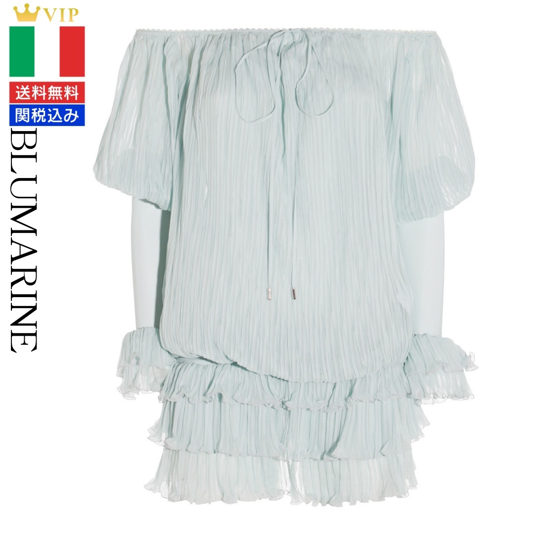 VIP【関税送料無料】希少 BLUMARINE LIGHT GREEN MINI DRESS