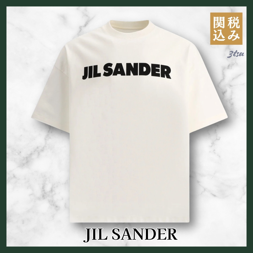 Jil sander★ロゴプリント クルーネック T シャツ ホワイト 半袖
