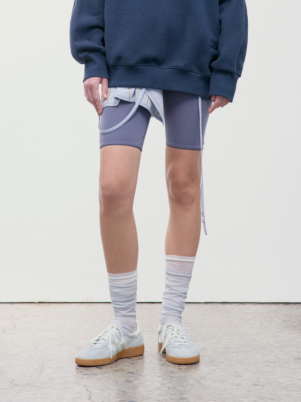 [LOW CLASSIC] / ☆ 25SS STRIPE KNIT WRAP SKIRT / BLUE