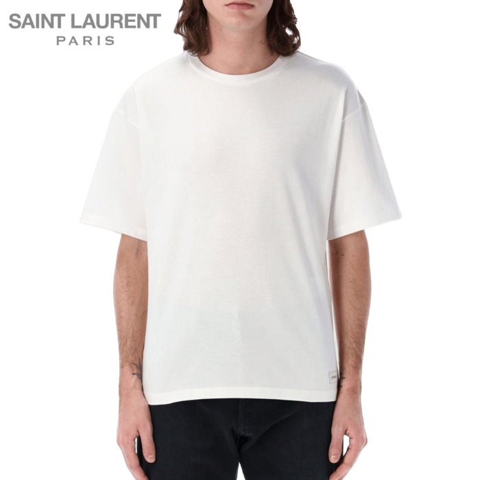 Saint Laurent ラウンドネック メンズ Tシャツ 白