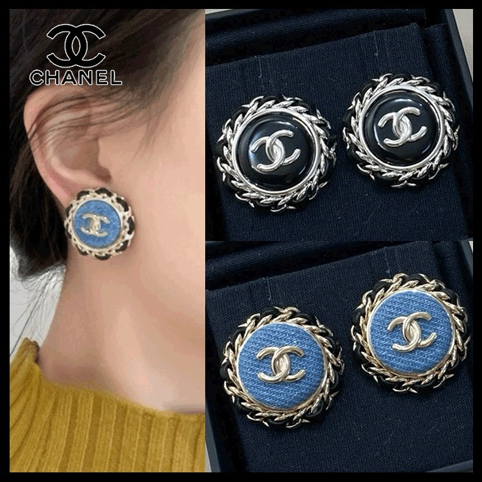 【クールでカッコいい☆ポイントにも◎】CHANEL ピアス CCロゴ