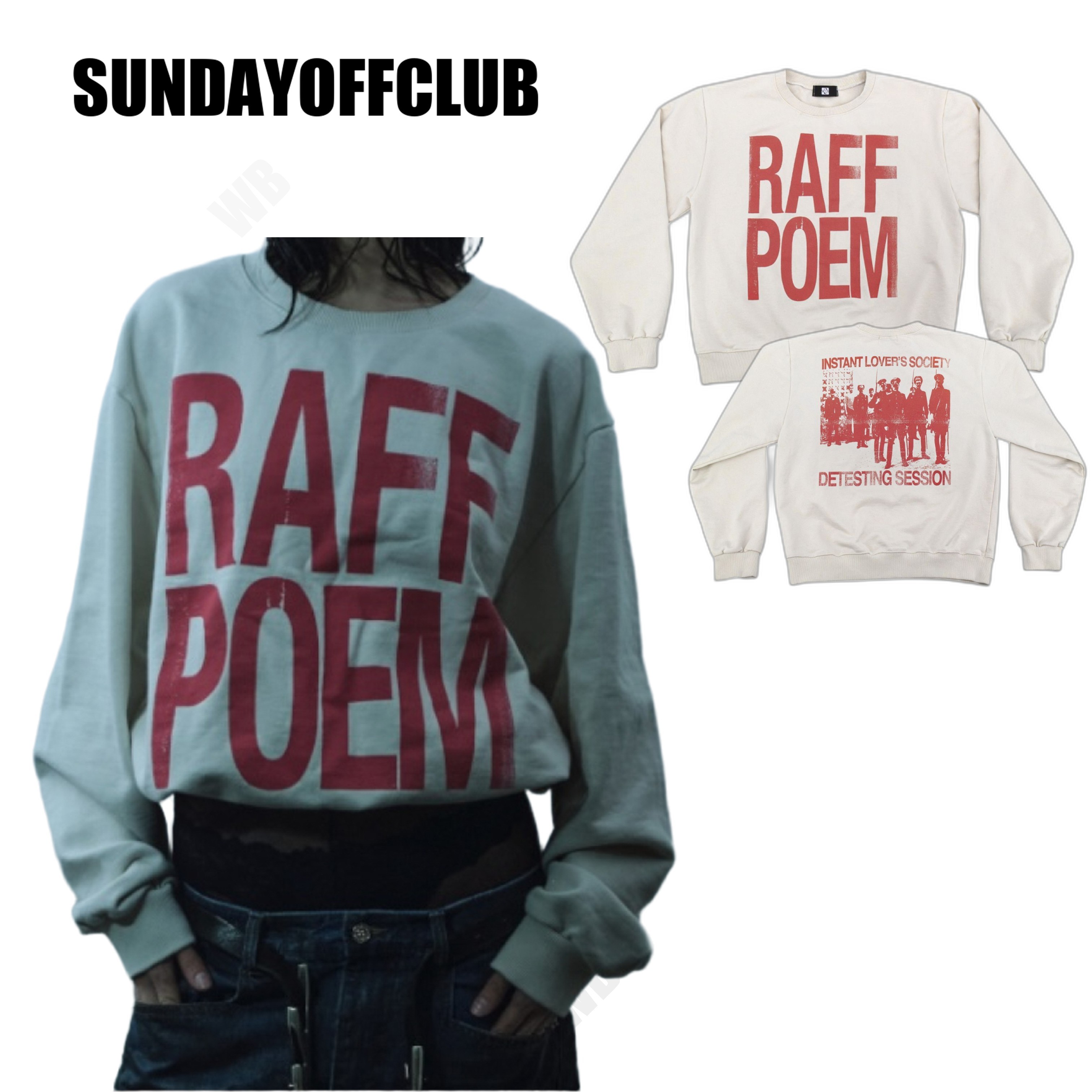 [SUNDAYOFFCLUB] RAFF POEM Heavy Sweatshirt Vintage 送料込