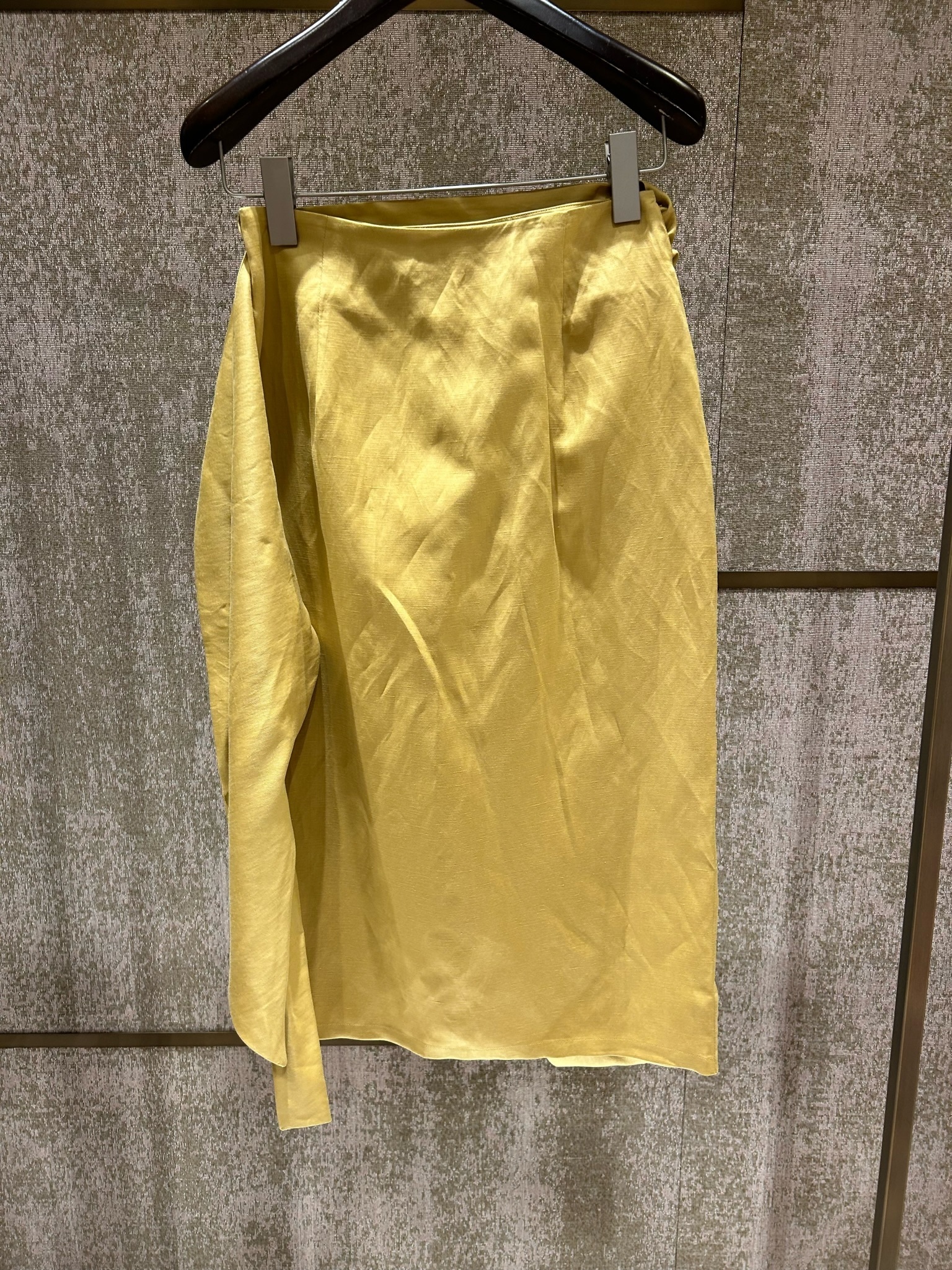 【上品な魅力】Max Mara TEQUILA リネン&シルクペンシルスカート テキーラ] リネン シルク ツイル ペンシル スカート, yellow