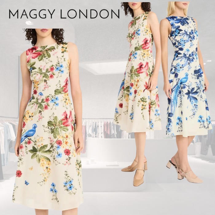 限定! Maggy London フローラル フレア ワンピース