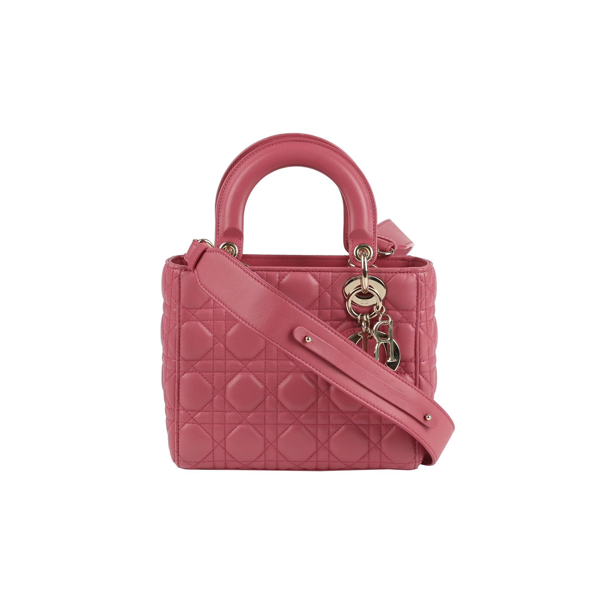 DIOR■スモール ピンク ベージュ カナジュ ラムスキン