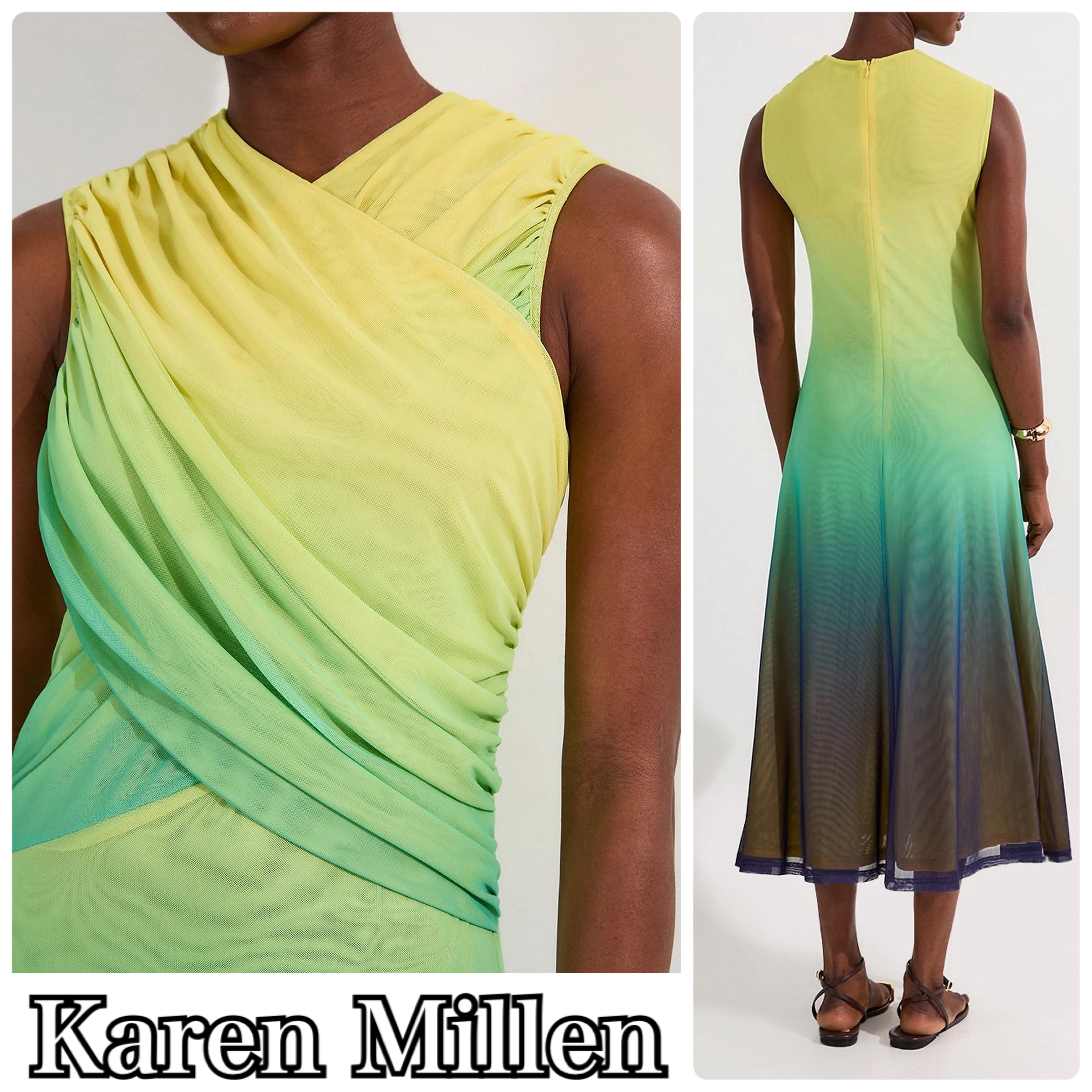 【Karen Millen】 サンセット ジャージー マキシ ワンピース