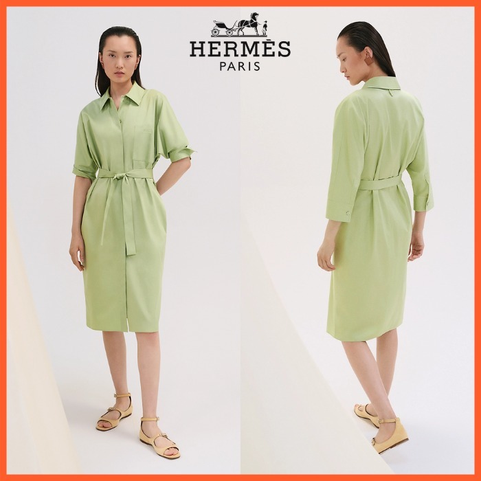 【クラシック♪】HERMES 上品 シュミーズ ワンピース タイムレス
