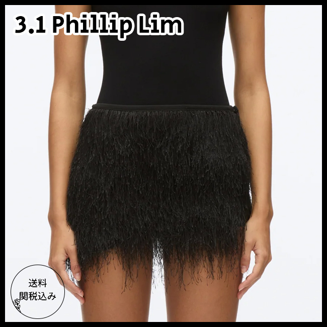 送料関税込【3.1 Phillip Lim】フリンジミニスリップスカート
