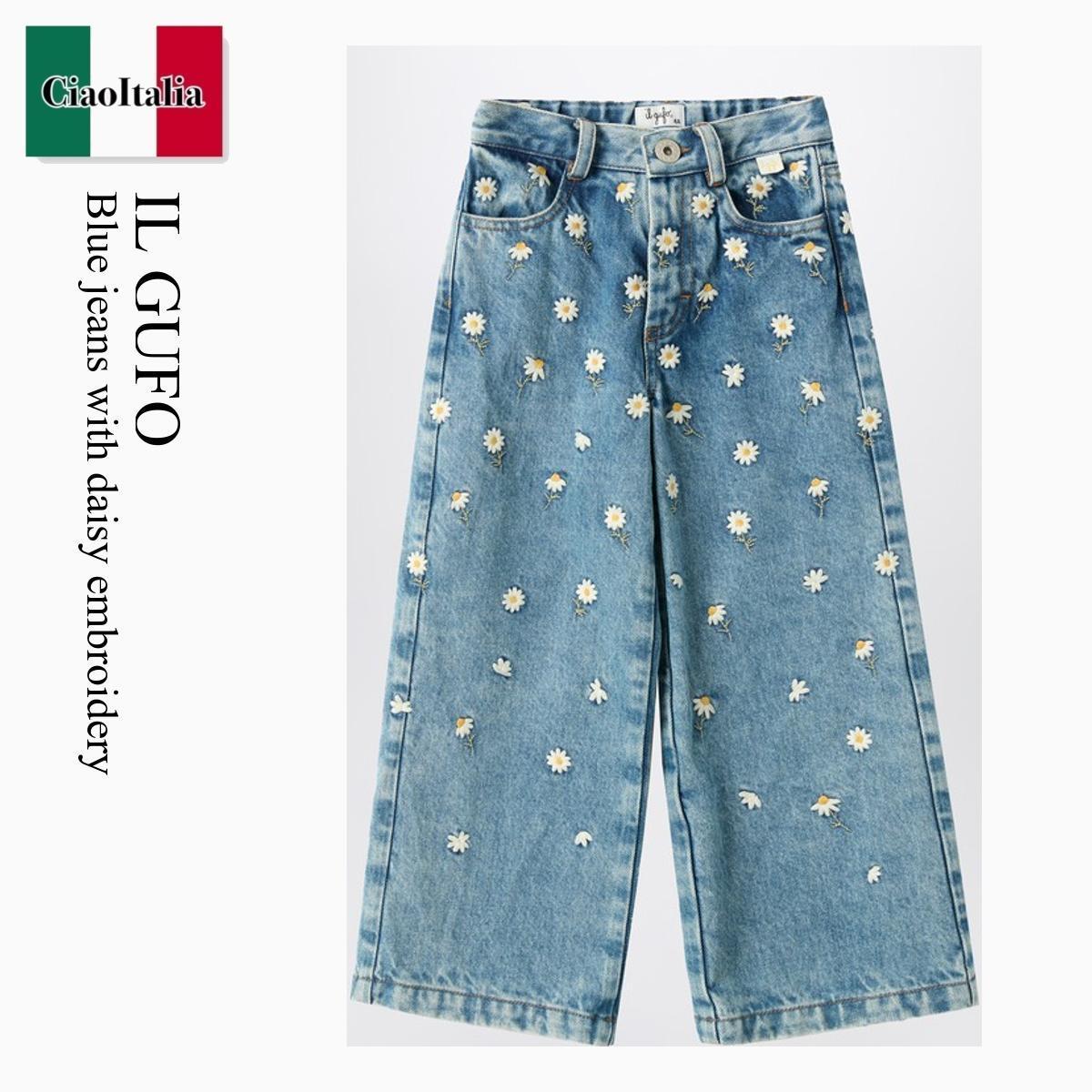 キッズ用ボトムス Il Gufo Blue Jeans With Daisy Embroidery