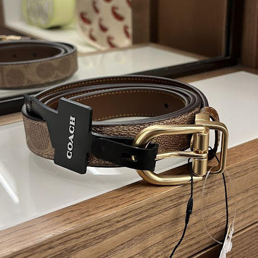 送料関税込 即発 COACH シグネチャ−リバーシブル ベルト 25MM