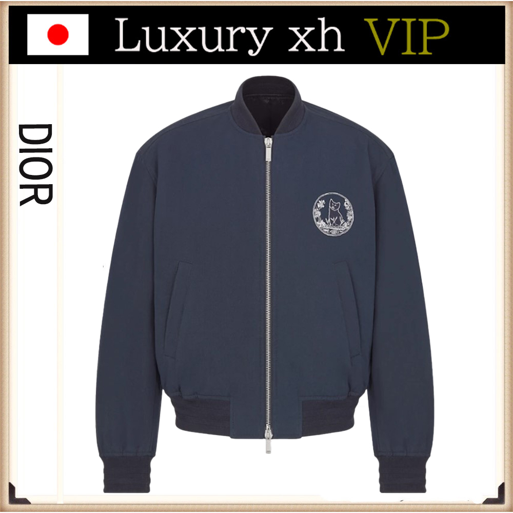 ★25SS DIOR AND HYLTON NEL ロゴ付き ボンバージャケット
