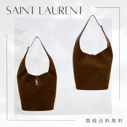 【Saint Laurent】LE 5 A 7 ホーボー スエード キャラメル