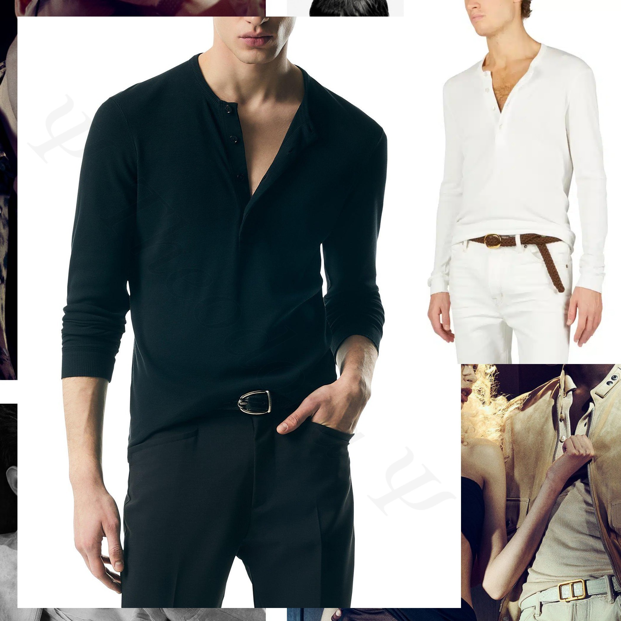 TOM FORD ヘンリーネック 長袖Tシャツ