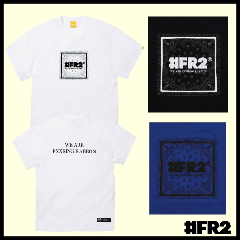 ◆＃FR2 エフアールツー◆ボックス ペイズリー ロゴ刺繍 Tシャツ