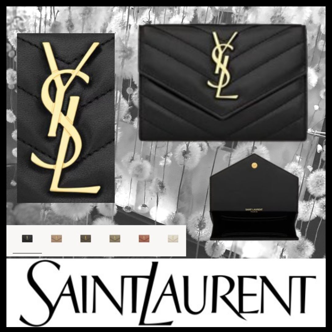 新◆SAINT LAURENT◆マトラッセ スモールエンベロープウォレット