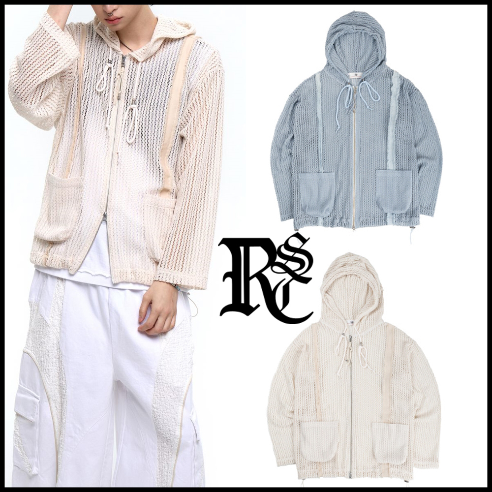 RSSC ■ DENIM PATCHED KNIT HOOD ZIP UP