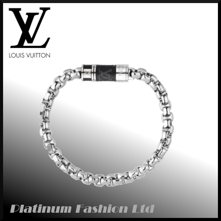 希少品♪【LOUIS VUITTON】モノグラム chain bracelet グレー