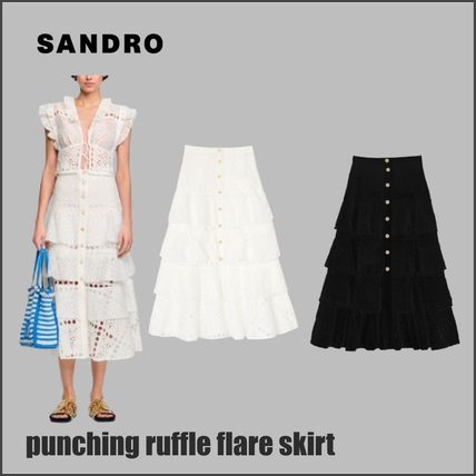 sandro paris サンドロブラックフレアスカート