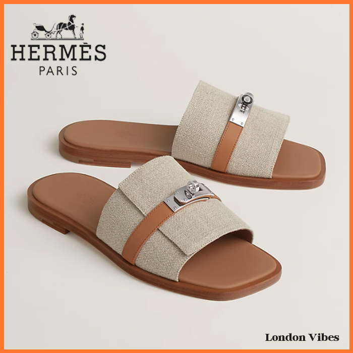 HERMES サンダル ガブリエル Gabriel Hキャンバス メンズ