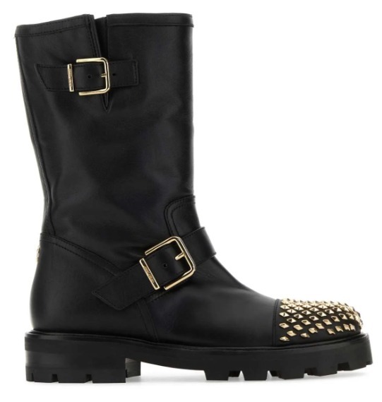 ◆正規品・新品◆Jimmy Choo  Black Leather Biker Ii Boots