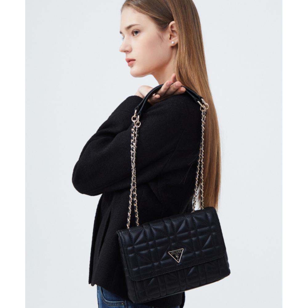 ショルダーバッグ・ポシェット Guess EDITAEDITA Quilted Crossbody Flap Bag HP1A3A36