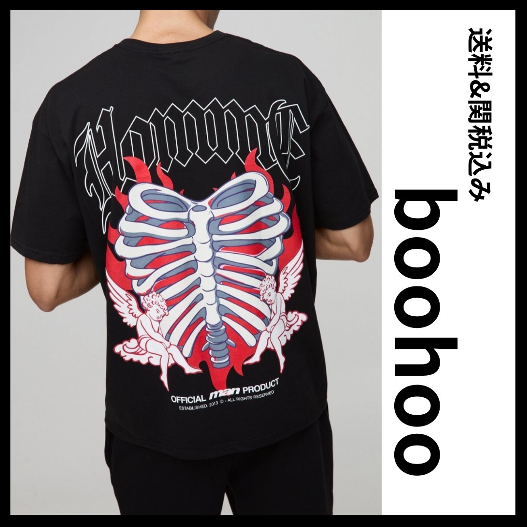 《boohoo》スケルトン ハート Tシャツ