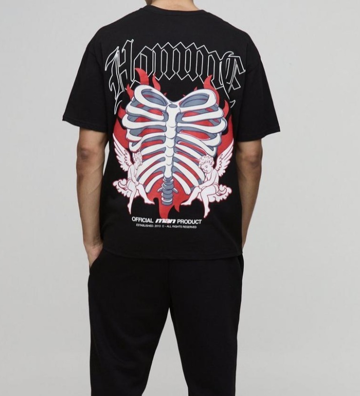 《boohoo》スケルトン ハート Tシャツ